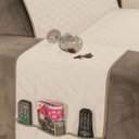 Ver imagem 3 de Protetor de Sofá Impermeável King 3 Lugares Avulso Dupla Face Cáqui/palha