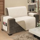 Ver imagem 4 de Protetor de Sofá Impermeável King 3 Lugares Avulso Dupla Face Cáqui/palha