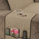 Ver imagem 3 de Protetor de Sofá Impermeável King 3 Lugares Avulso Dupla Face Cáqui/tabaco