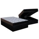 Ver imagem 1 de Cama Box Baú Queen: Colchão Ortopédico Ortobom D33 / EP ISO 100 Ultra Firme + Base CRC Courano Black