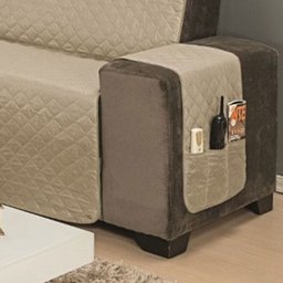 Protetor de Sofá Impermeável King 2/3 Lugares Dupla Face Cáqui/Palha - 3