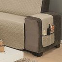 Ver imagem 3 de Protetor de Sofá Impermeável King 2/3 Lugares Dupla Face Cáqui/Preto