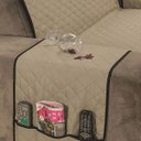 Ver imagem 4 de Protetor de Sofá Impermeável King 2/3 Lugares Dupla Face Cáqui/Preto