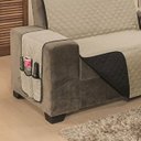 Ver imagem 2 de Protetor de Sofá Impermeável King 2/3 Lugares Dupla Face Cáqui/Preto