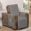 Ver imagem 1 de Protetor de Poltrona Impermeável Dupla Face Cinza/Preto