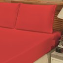 Ver imagem 2 de Jogo de Lençol Casal King Liso Bianca 03 Peças Tecido Microfibra - Vermelho