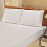 Jogo de Lençol Casal King Liso Bianca 03 Peças Tecido Microfibra - Branco - 1