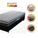 Ver imagem 3 de Cama Box Solteiro Colchão Espuma D33 Pillow Top Millenium 88X188X57Cm Cinza/Preto