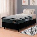 Ver imagem 6 de Cama Box Solteiro Colchão Espuma D33 Pillow Top Millenium 88X188X57Cm Cinza/Preto