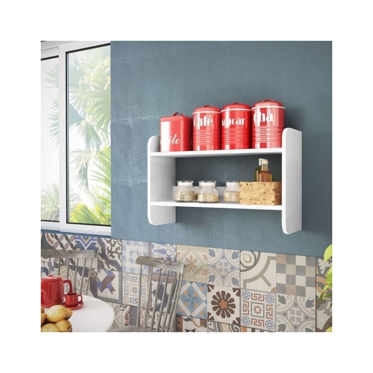 Kit Cozinha Prateleiras com Suportes Invisíveis Multivisão Br
