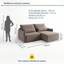 Ver imagem 3 de Sofá Cama Reclinável sem Caixa 180cm Tóquio