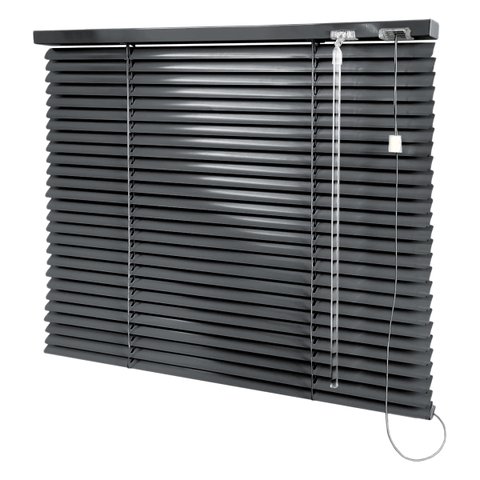 Persiana Horizontal Cinza Chumbo - 1,40m Larg X 1,60m Alt - Alumínio 25mm - Persianet
