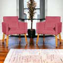 Ver imagem 2 de Kit 6 Poltronas Decorativas para Sala para Recepção Consultório Nina Suede Cores Pé Palito 30cm Cast