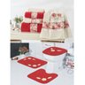 Kit Decoração Banheiro = Toalhas de Banho Passione + Jogo de Tapete Margarida Única - Vermelho - 1