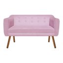 Ver imagem 3 de Kit Sofá Retrô Namoradeira 02 Lugares e 02 Poltronas Júlia​ Suede Rosa Bebê - D'Rossi