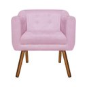 Ver imagem 4 de Kit Sofá Retrô Namoradeira 02 Lugares e 02 Poltronas Júlia​ Suede Rosa Bebê - D'Rossi