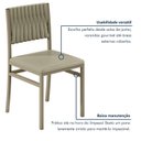 Ver mais imagens de Kit 2 Cadeiras de Jantar Estofadas com Encosto em Malha Náutica Veneza Bege Juta/Pérola