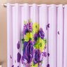 Cortina Florana Rosas Micro Fibra Estampa Digital Sala Quarto 3,00 x 2,50 Metros - Lilás - 2