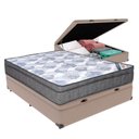 Ver imagem 1 de Cama Box Casal Baú Bege Colchão Ortobom Superpocket Pillow Bege