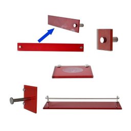 KIT DE ACESSÓRIOS PARA BANHEIRO METAL E VIDRO VERMELHO 5 PCS - 2