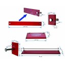 Ver imagem 3 de KIT DE ACESSÓRIOS PARA BANHEIRO METAL E VIDRO VERMELHO 5 PCS