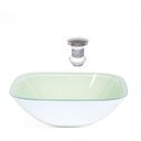 Ver imagem 2 de Cuba de Vidro Quadrada 35cm Branco + Valvula Click