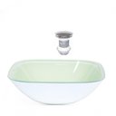 Ver imagem 1 de Cuba de Vidro Quadrada 35cm Branco + Valvula Click