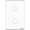 Interruptor Touch, na cor Branco , espelho de acrílico, linha TOK Glass, 2 botões - 4x2 - 2