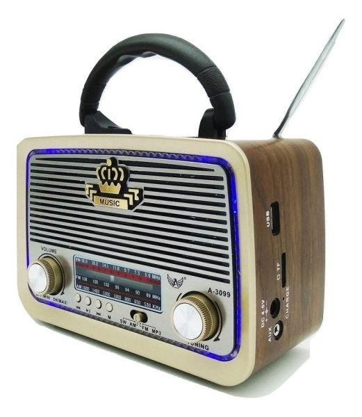 Rádio Retro Am FM Entrada USB Cartão Sd Aux Pendrive Altomex  A-3099 - 1