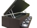 Ver imagem 1 de Base Box Baú Solteiro com Auxiliar Marrom Corino Espuma 88x188 com Pistao A Gás