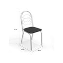 Ver imagem 4 de Sala de Jantar Completa Volga C/ Tampo de Vidro 95x95cm e 4 Cadeiras Holanda Cromada - Preto -