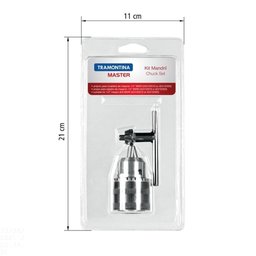 Kit Mandril 1/2 13 Mm com Parafuso e Chave para Furadeira 42410 e 42411 3 Peças - 2