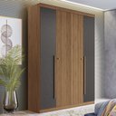 Ver imagem 1 de Guarda-roupa Casal Buriti 4 Portas 2 Gavetas Ripado Flex Jatoba/grafite 16244 - Santos Andirá