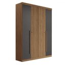 Ver imagem 2 de Guarda-roupa Casal Buriti 4 Portas 2 Gavetas Ripado Flex Jatoba/grafite 16244 - Santos Andirá