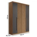 Ver imagem 4 de Guarda-roupa Casal Buriti 4 Portas 2 Gavetas Ripado Flex Jatoba/grafite 16244 - Santos Andirá