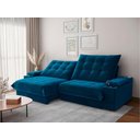 Ver imagem 1 de Sofá Thor 2,50cm com Super Pillow e Molas Ensacadas Veludocristal- Netsofas - Azul Marinho