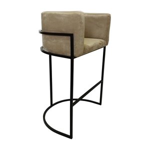 Banqueta Decorativa Luna Bege Areia/preta