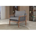 Ver imagem 2 de Poltrona Decorativa Jeniffer linho Cinza Escuro