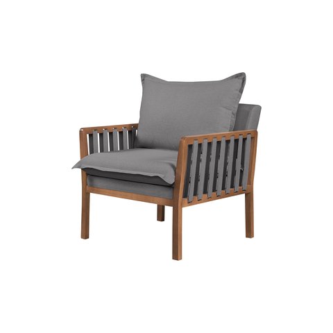 Poltrona Decorativa Jeniffer linho Cinza Escuro