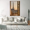 Ver imagem 3 de Quadro Decorativo Torre Eiffel Janela Vertical Com Moldura e Sem Vidro 80X120