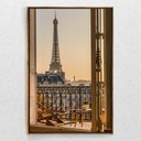 Ver imagem 1 de Quadro Decorativo Torre Eiffel Janela Vertical Com Moldura e Sem Vidro 80X120