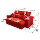 Ver imagem 2 de Sofá Retrátil Reclinável Trento 1,50m Suede Velut Vermelho Molas no Assento - King House
