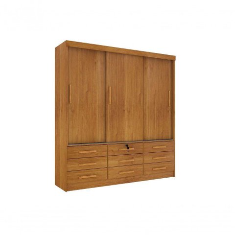 Guarda Roupa Casal Chicago 3 Portas 9 Gavetas S/espelho Tcil Cinamomo