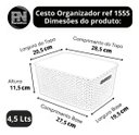 Ver imagem 4 de Kit 3 Caixas Organizadoras com Tampa Média 4,5 Litros Rattan