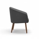Ver imagem 4 de Poltrona Estofada para Sala de Estar Luna Suede - Élpis Móveis - Cinza Escuro
