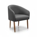 Ver imagem 3 de Poltrona Estofada para Sala de Estar Luna Suede - Élpis Móveis - Cinza Escuro