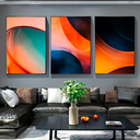 Ver imagem 2 de Quadro Decorativo Trio Abstrato Gradiente