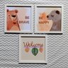 Quadros decorativos infantil safari animais urso aquarela:Branco - 2