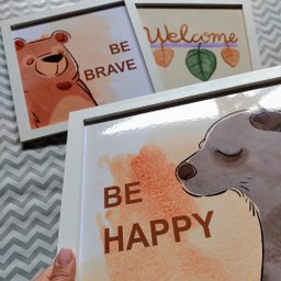 Quadros decorativos infantil safari animais urso aquarela:Branco - 3