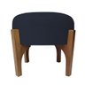 Puff Banqueta Baixa SARA em Suede Pés em Madeira HOUSE MÓVEIS:azul marinho - 1